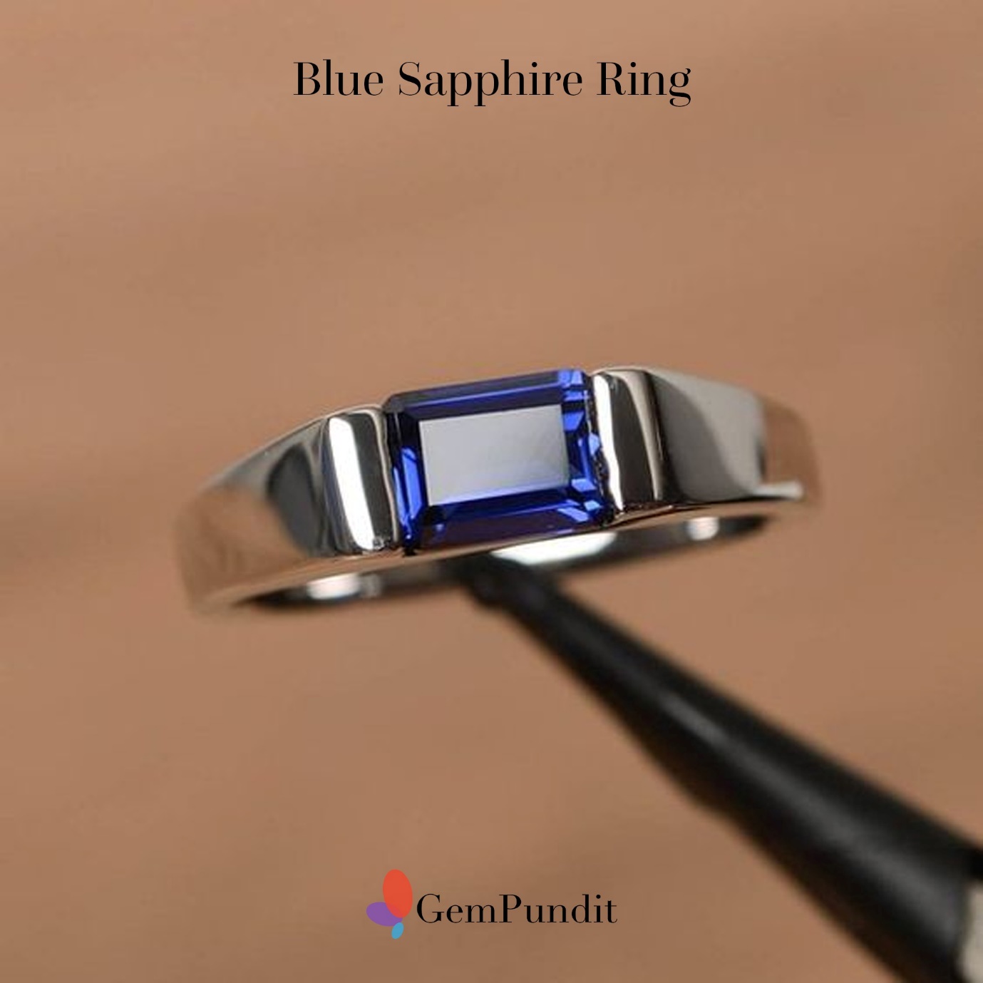 May be an image of ring and text that says "Blue Sapphire Ring GemPundit"