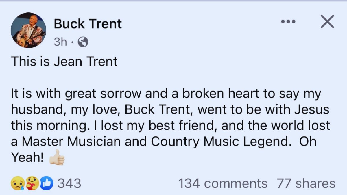 Buck Trent's Wife Statement on His Death