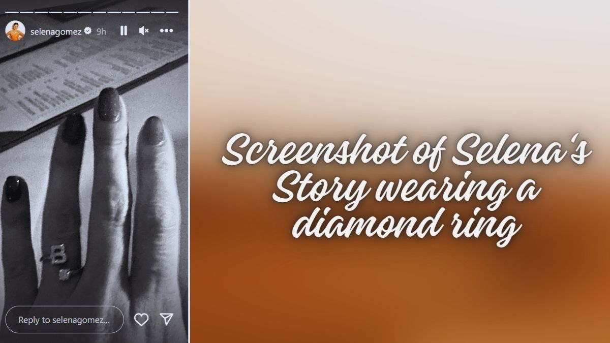 Screenshot of Selena‘s Story wearing a diamond ring