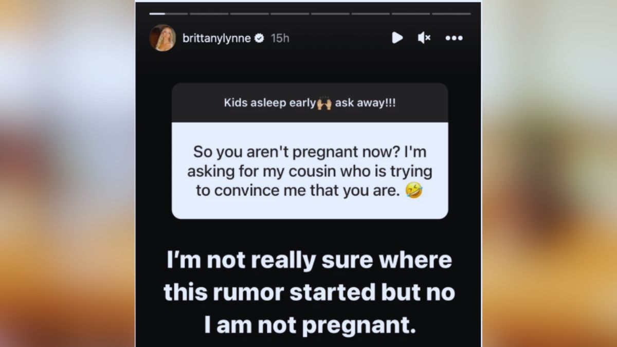 Screenshot of Brittany's Instagram Story in Which She Shut Down the Rumor